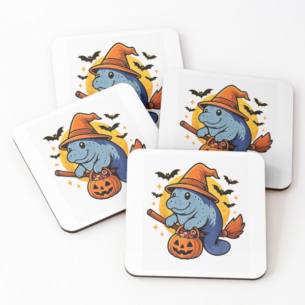 Item preview, Manatee Witch Broom Pumpkin Bucket Dark Gray designed and sold by Byhergawaa.