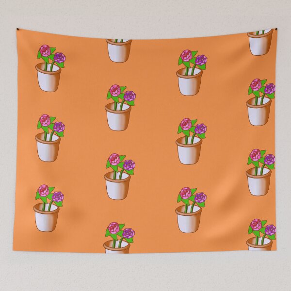 Item preview, Roses in a Vase - Brown Outline, Orange BG designed and sold by lavenderXblue.