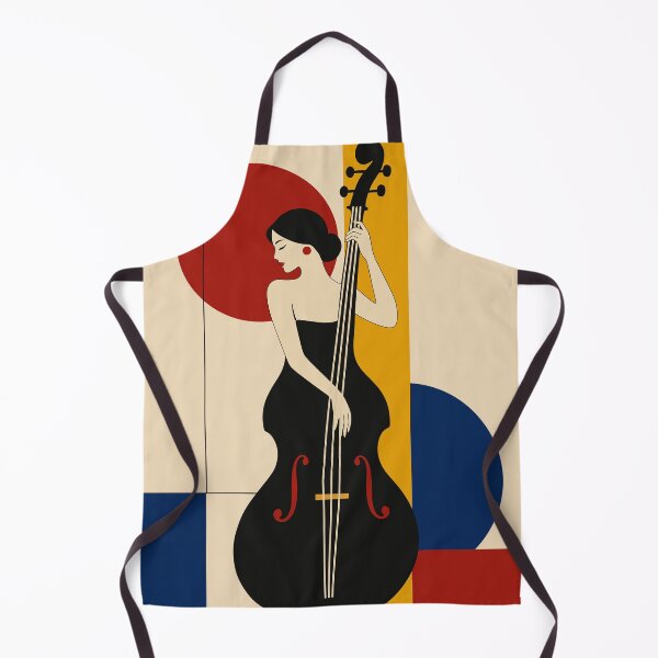 Item preview, Woman Double Bass Art Print, Female Bassist Print, Bauhaus Music Art, Jazz Musician Decor, Double Bass Player Gift, Mid Century Modern Print designed and sold by Studio pod Burom.