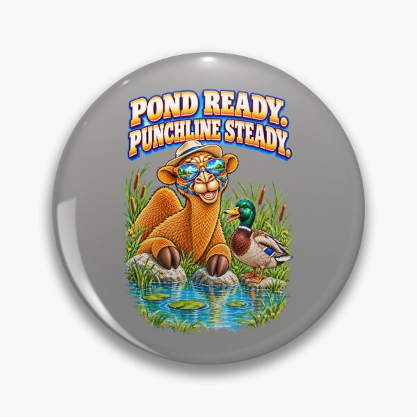 Item preview, Pond Ready. Punchline Steady – Funny Camel T-Shirt Animal Graphic Camel T-Shirt designed and sold by Camel & Quirk.