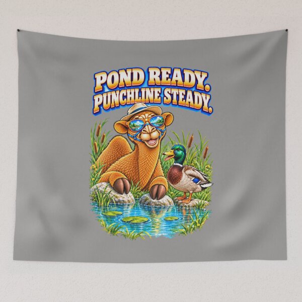 Item preview, Pond Ready. Punchline Steady – Funny Camel T-Shirt Animal Graphic Camel T-Shirt designed and sold by Camel & Quirk.
