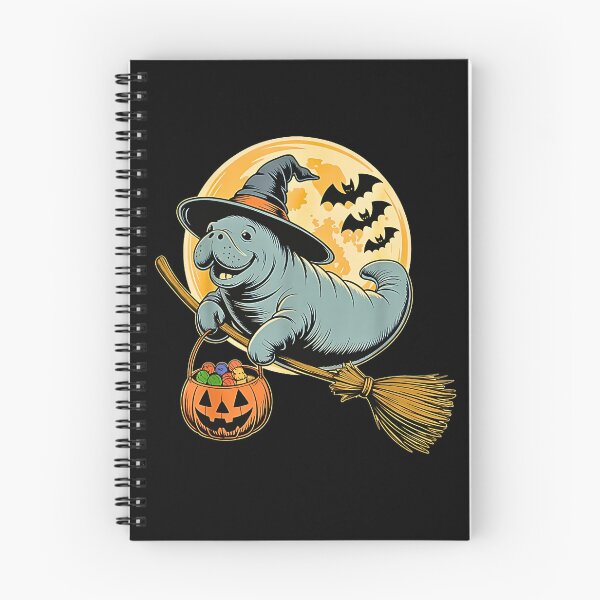 Item preview, Manatee Witch Broom Pumpkin Bucket Dark Gray designed and sold by Byhergawaa.