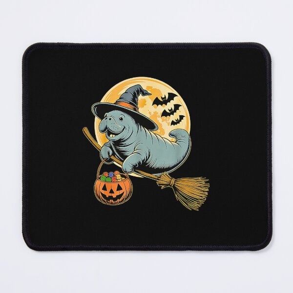 Item preview, Manatee Witch Broom Pumpkin Bucket Dark Gray designed and sold by Byhergawaa.