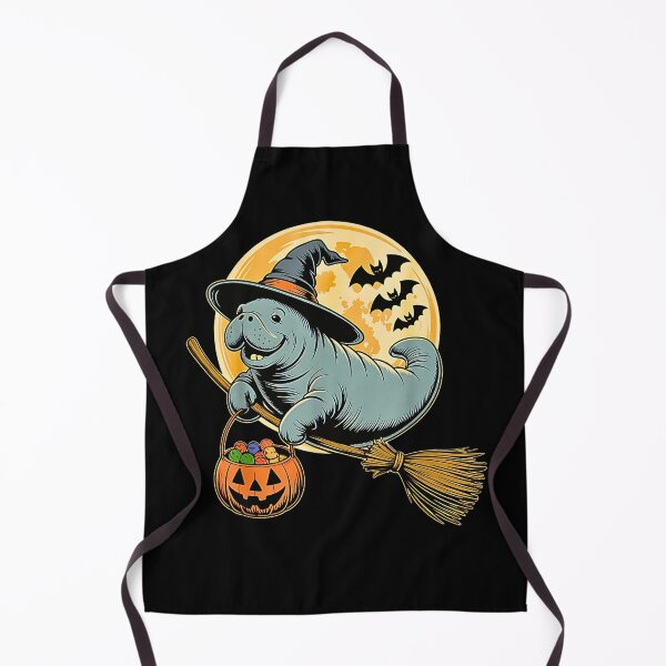 Item preview, Manatee Witch Broom Pumpkin Bucket Dark Gray designed and sold by Byhergawaa.