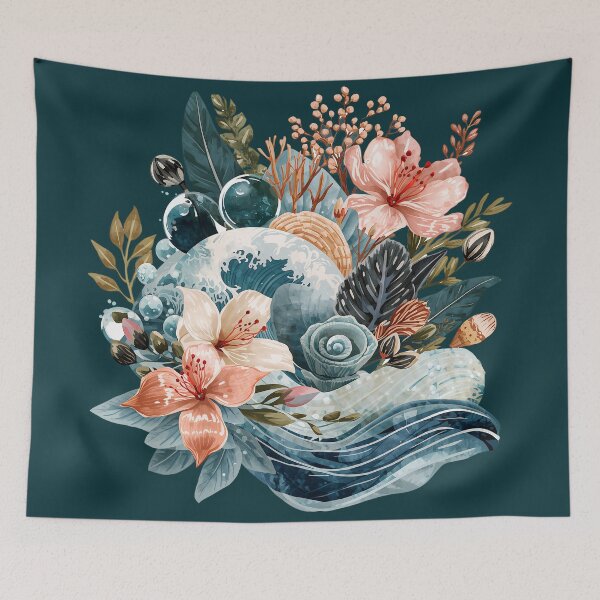Item preview, Abstract Floral Ocean Nature Pattern designed and sold by Omtatsat.