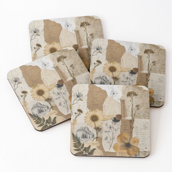 Item preview, Earthy Wildflower Vintage Botanical Collage Art designed and sold by Glitchart66.