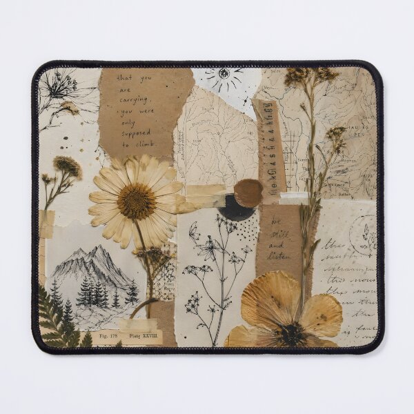 Item preview, Earthy Wildflower Vintage Botanical Collage Art designed and sold by Glitchart66.