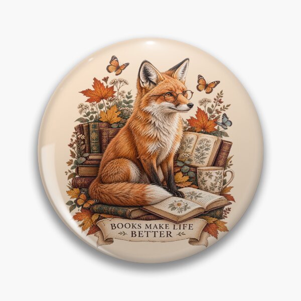 Item preview, Books Make Life Better – Vintage Fox Reading Illustration designed and sold by NovaNest  Studio.