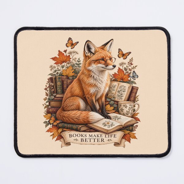 Item preview, Books Make Life Better – Vintage Fox Reading Illustration designed and sold by NovaNest Studio.