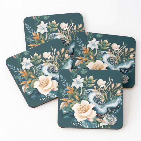 Item preview, Abstract Floral Ocean Nature Pattern designed and sold by Omtatsat.