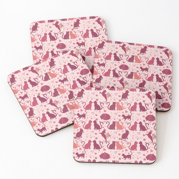 Item preview, Cute Pink Cats Hearts Valentine Seamless Pattern designed and sold by prapapon.