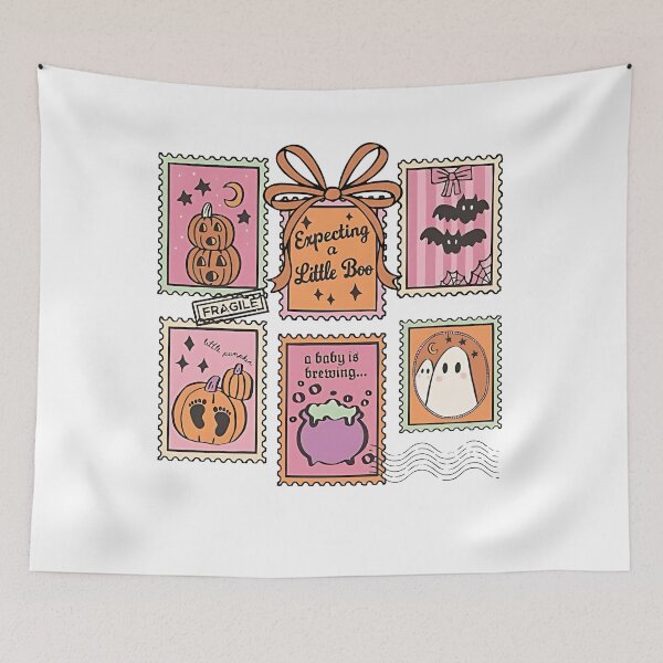 Item preview, Expecting A Little Boo Halloween Pregnancy Announcement Graphic designed and sold by missrainartshop.