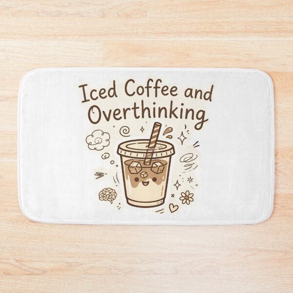 Item preview, Iced Coffee And Overthinking Kawaii Coffee Lover Sticker designed and sold by StyxIND.