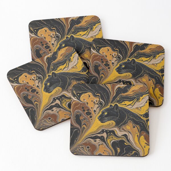 Item preview, Golden Panther Majesty - Abstract Fluid Art Triangle Graphic designed and sold by Breezes-of-Ida.