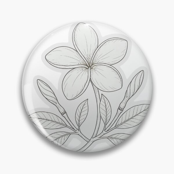 Item preview, White Plumeria Sticker | Frangipani Die Cut Sticker | Fine Line Tropical Flower Decal | Summer Flower Laptop Sticker designed and sold by FineLineBotanical .