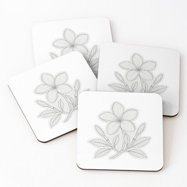 Item preview, White Plumeria Sticker | Frangipani Die Cut Sticker | Fine Line Tropical Flower Decal | Summer Flower Laptop Sticker designed and sold by FineLineBotanical .