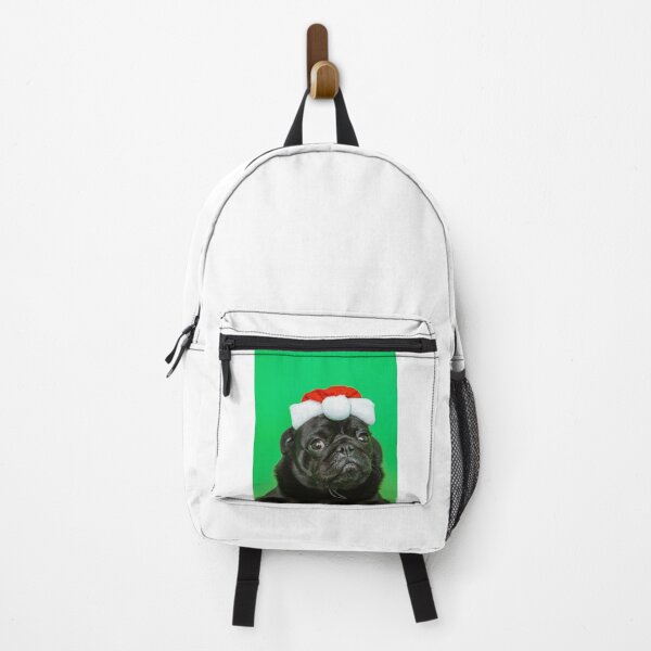 Item preview, Cute Black Pug Dog Wearing Santa Hat designed and sold by VanGaldo.