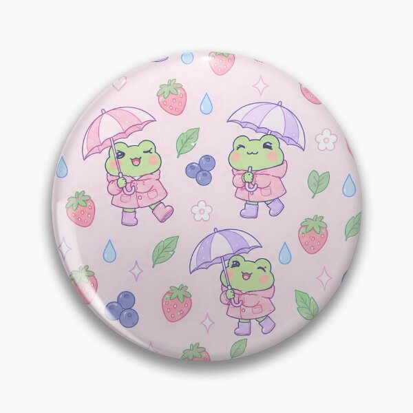 Item preview, Kawaii Frog Berry Raincoat Pattern designed and sold by Soft Berry Studio.
