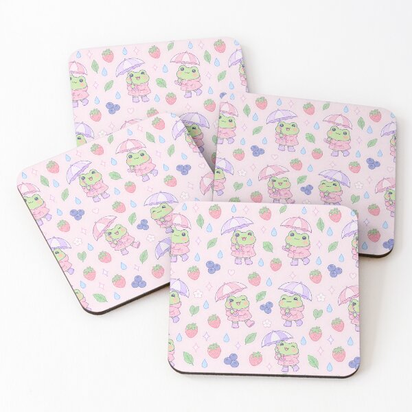 Item preview, Kawaii Frog Berry Raincoat Pattern designed and sold by Soft Berry Studio.