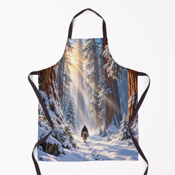 Item preview, Snowy Redwood Forest Horse Rider Winter Wilderness Wall Art designed and sold by IRON SIREN.