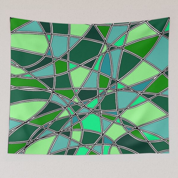Item preview, Abstract Symphony of Curved Lines and Cool Green Tones designed and sold by FioreDiCiliegio.