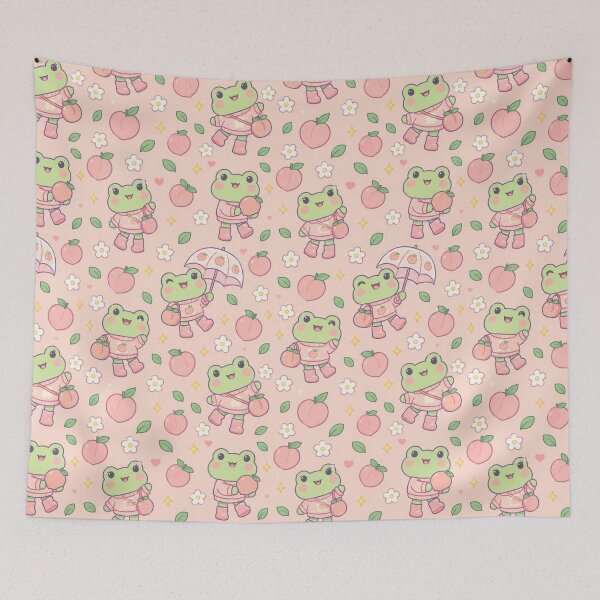 Item preview, Kawaii Frog Peach Rain Boots Pattern designed and sold by Soft Berry Studio.
