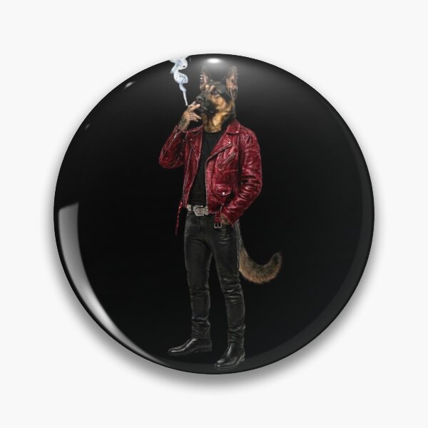 Item preview, Anthropomorphic Dog Art / German Shepherd Smoking a Cigarette / Badass Biker Dog / Streetwear / For Men / For Guys / Leather Jacket / Tatoo Cool Funny Dog Meme designed and sold by TeenLake.