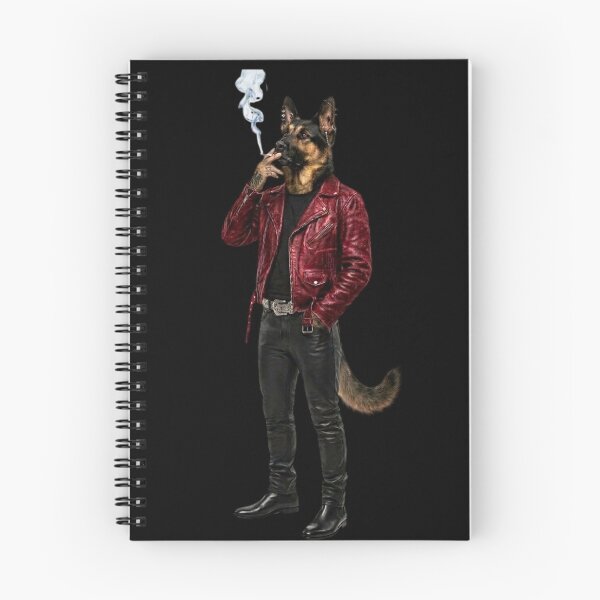 Item preview, Anthropomorphic Dog Art / German Shepherd Smoking a Cigarette / Badass Biker Dog / Streetwear / For Men / For Guys / Leather Jacket / Tatoo Cool Funny Dog Meme designed and sold by TeenLake.
