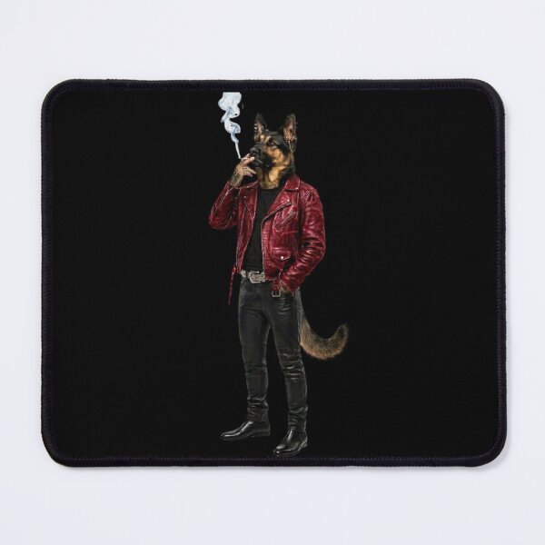 Item preview, Anthropomorphic Dog Art / German Shepherd Smoking a Cigarette / Badass Biker Dog / Streetwear / For Men / For Guys / Leather Jacket / Tatoo Cool Funny Dog Meme designed and sold by TeenLake.