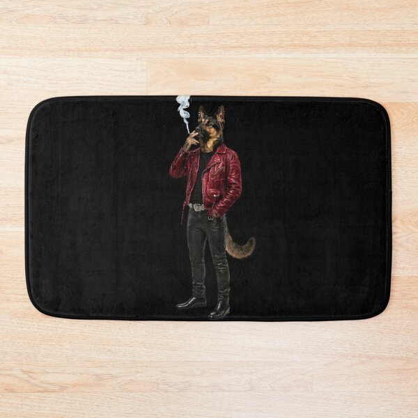 Item preview, Anthropomorphic Dog Art / German Shepherd Smoking a Cigarette / Badass Biker Dog / Streetwear / For Men / For Guys / Leather Jacket / Tatoo Cool Funny Dog Meme designed and sold by TeenLake.