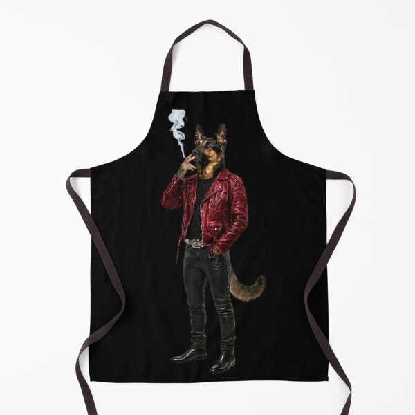 Item preview, Anthropomorphic Dog Art / German Shepherd Smoking a Cigarette / Badass Biker Dog / Streetwear / For Men / For Guys / Leather Jacket / Tatoo Cool Funny Dog Meme designed and sold by TeenLake.
