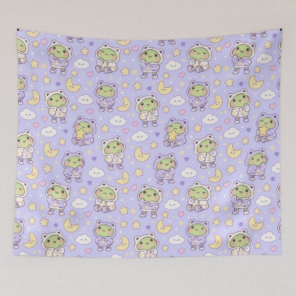 Item preview, Kawaii Frog Star Hoodie Pattern designed and sold by Soft Berry Studio.