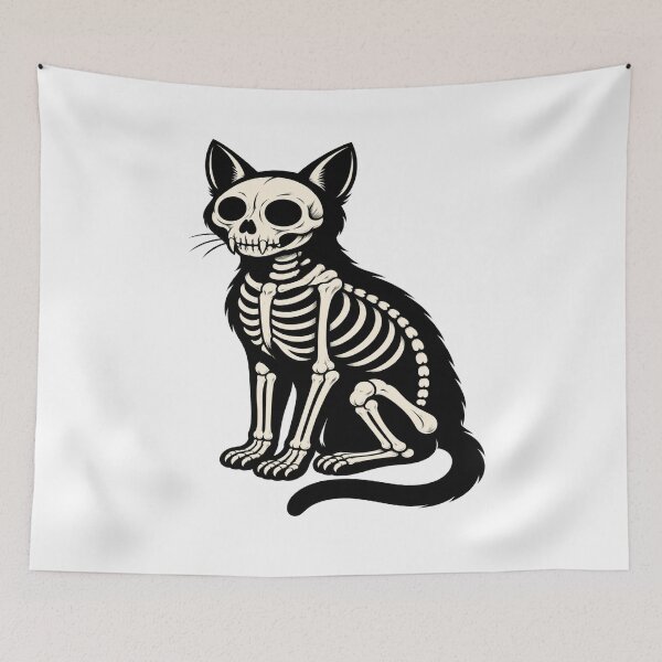 Item preview, Skeleton Cat – Gothic Black Cat Skull Art designed and sold by SupplyCode.