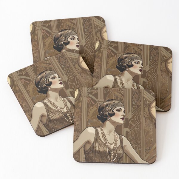 Item preview, Vintage 1920s Flapper Girl Art Deco Art designed and sold by Glitchart66.