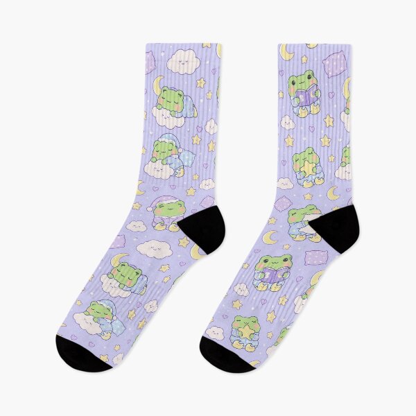 Item preview, Kawaii Frog Moon Slippers Pattern designed and sold by Soft Berry Studio.