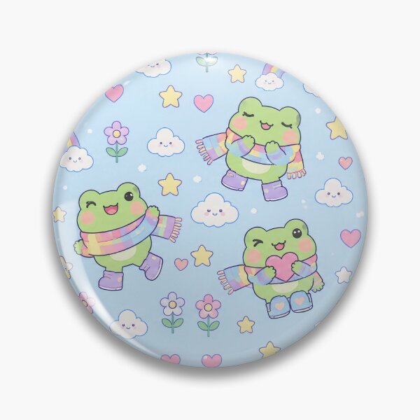 Item preview, Kawaii Frog Rainbow Scarf Pattern designed and sold by Soft Berry Studio.
