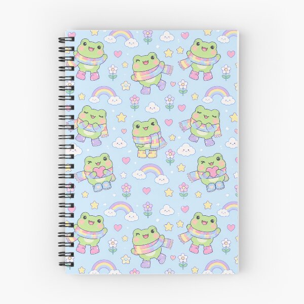 Item preview, Kawaii Frog Rainbow Scarf Pattern designed and sold by Soft Berry Studio.