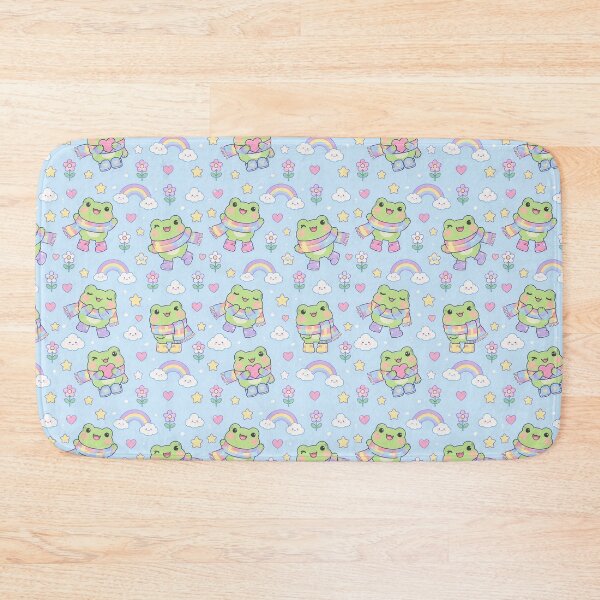 Item preview, Kawaii Frog Rainbow Scarf Pattern designed and sold by Soft Berry Studio.