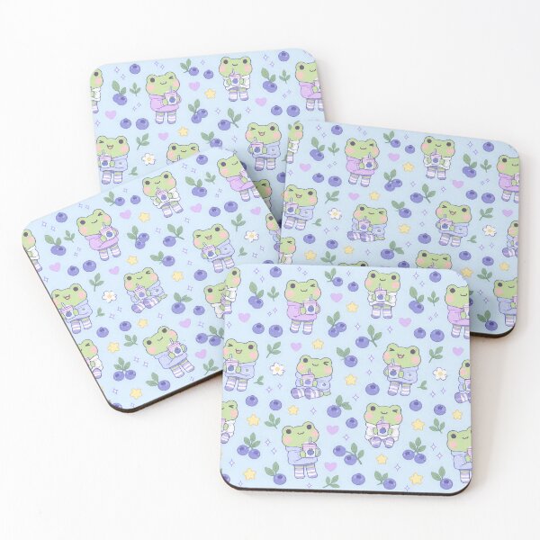 Item preview, Kawaii Frog Blueberry Socks Pattern designed and sold by Soft Berry Studio.