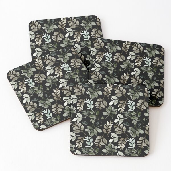 Item preview, Dark Moody Watercolor Botanical Leaf Seamless Pattern  designed and sold by ​Jyoti Digital Artist.