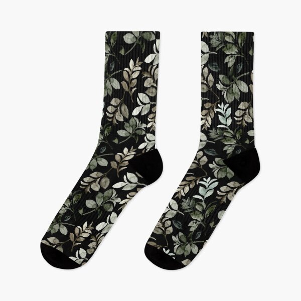 Item preview, Dark Moody Watercolor Botanical Leaf Seamless Pattern  designed and sold by ​Jyoti Digital Artist.