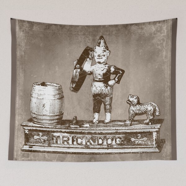 Item preview, Antique Cast Iron Trick Dog Mechanical Bank Faded Brown designed and sold by Ghoul Enterprises.