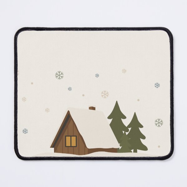 Item preview, Cozy Snowy Cabin in Winter Forest - Scandinavian Holiday Illustration designed and sold by IllustratorNZ.