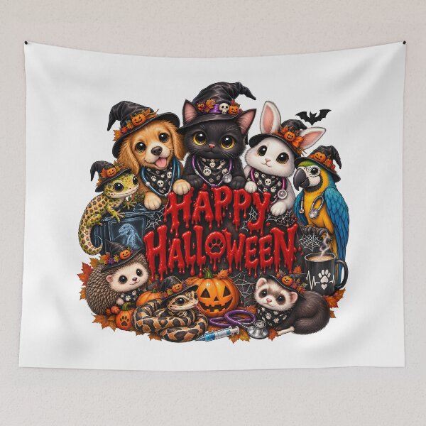 Item preview, Happy Halloween Veterinary Skeleton Crew – Spooky Vet & Exotic Animal Design designed and sold by Bettybee00.
