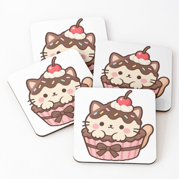 Item preview, Cute Chocolate Cat Cupcake designed and sold by YnMstudio25.