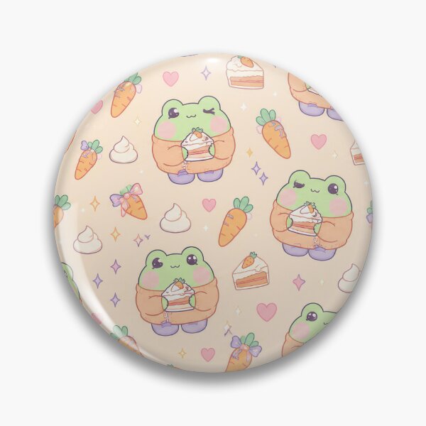 Item preview, Cute Kawaii Frog Carrot Cake Pastel Pattern designed and sold by Soft Berry Studio.