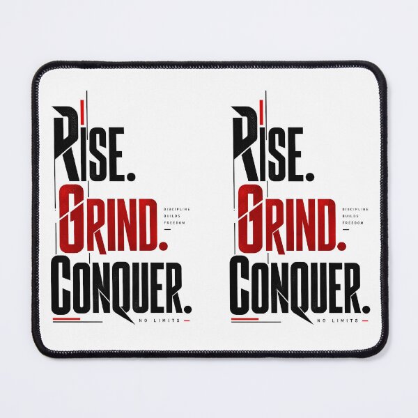 Item preview, Rise Grind Conquer – Motivational Success Mindset Typography Design designed and sold by Grapyziip.