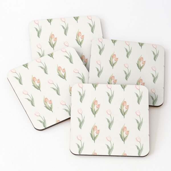 Item preview, Watercolor Tulip Pattern | Peach Pink Romantic Seamless Spring Botanical designed and sold by Dino-Lune.