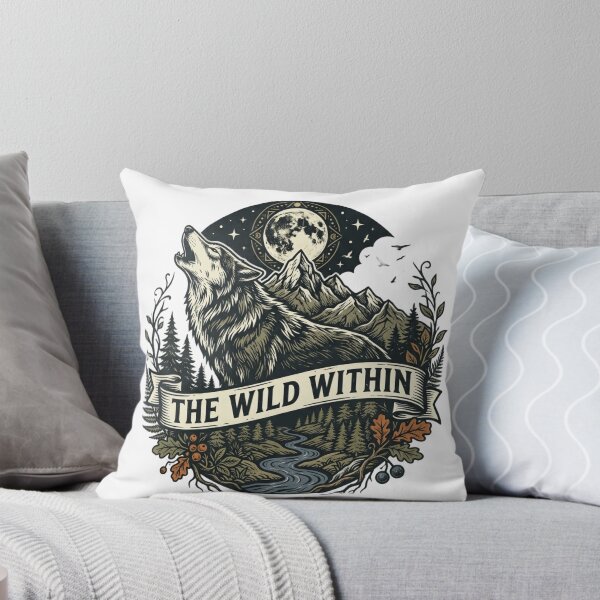 Item preview, The Wild Within Wolf Vintage Wilderness Nature Emblem designed and sold by  Color & Form.