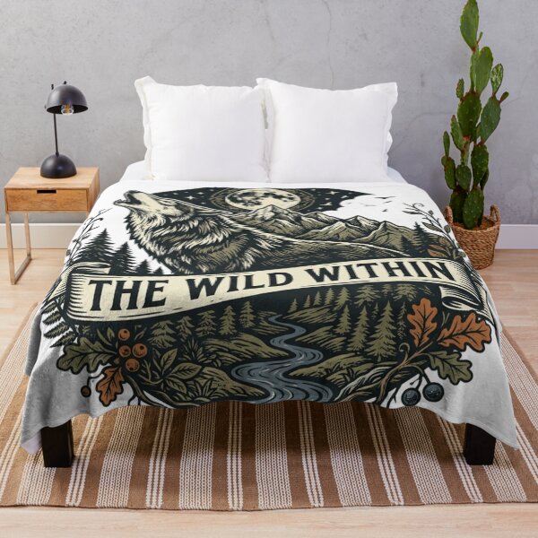 Item preview, The Wild Within Wolf Vintage Wilderness Nature Emblem designed and sold by  Color & Form.